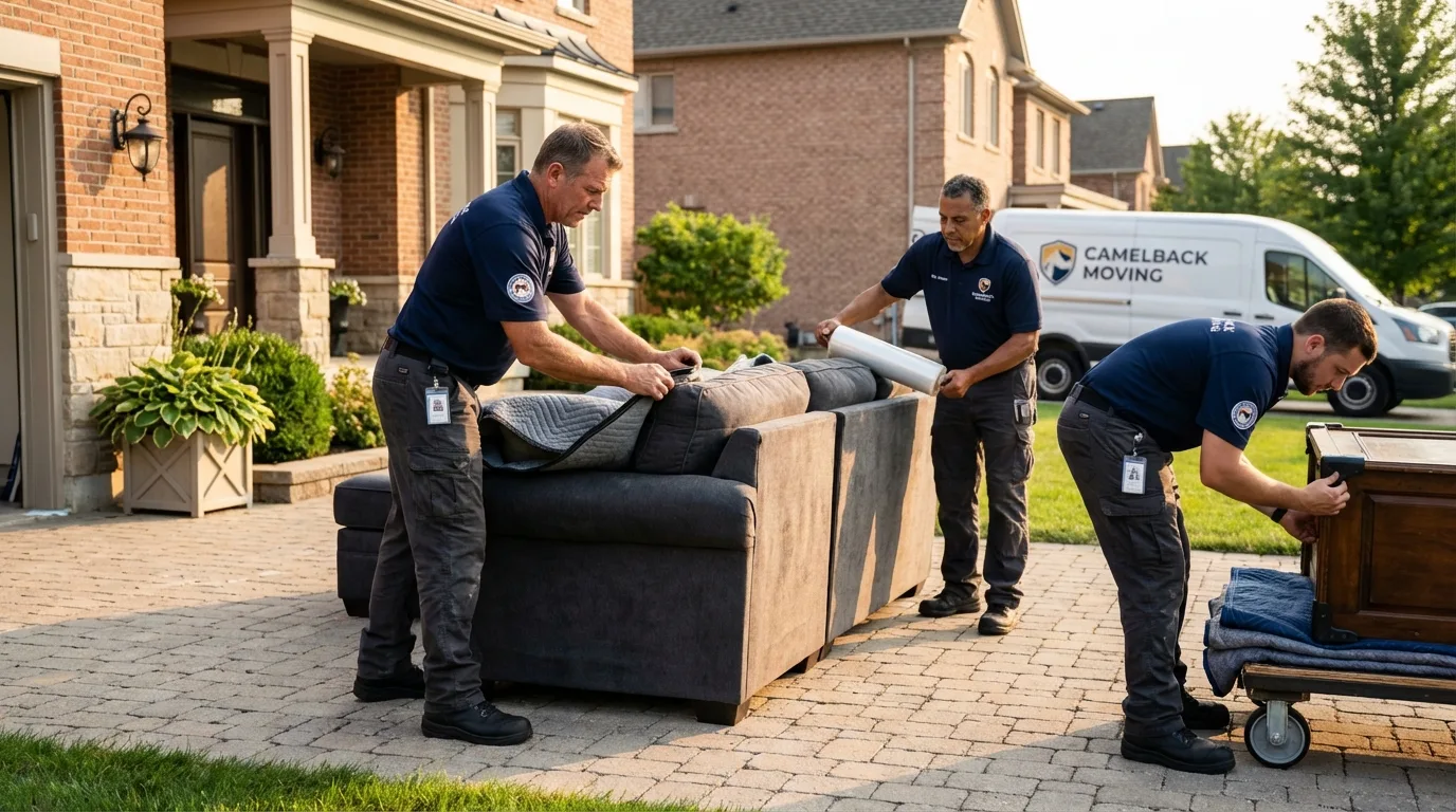 Large estate moving crew wrapping furniture in Hendersonville, TN