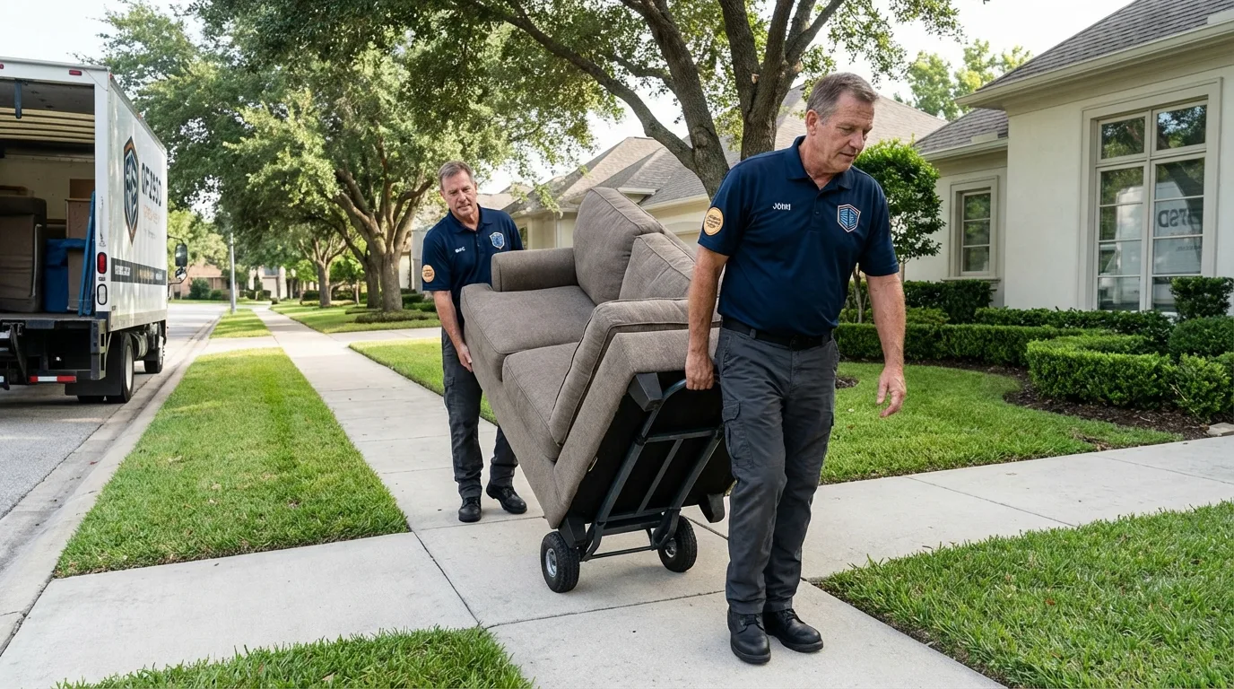 Local residential moving crew loading furniture in Hendersonville, TN